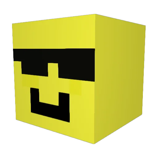 AGuyInShades Minecraft avatar head, 3D render