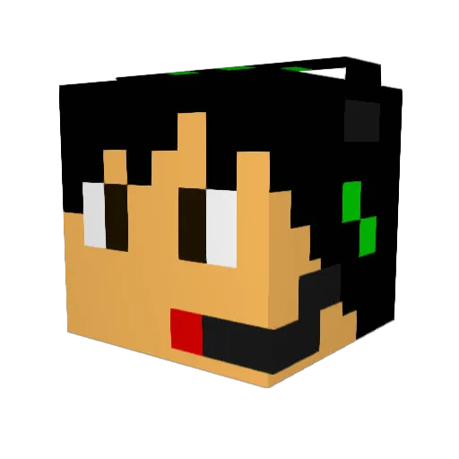 AHKI Minecraft avatar head, 3D render