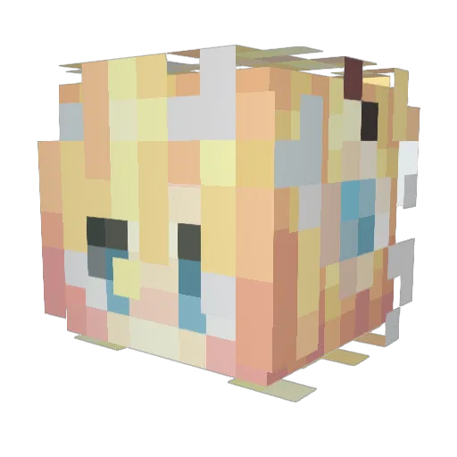 AINGG06 Minecraft avatar head, 3D render