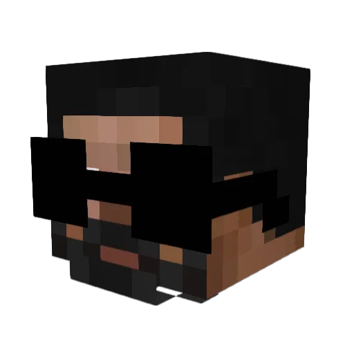 AIOQF Minecraft avatar head, 3D render
