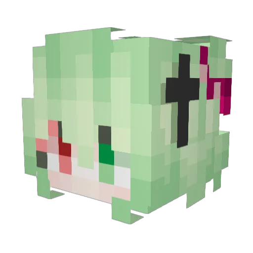AIQQing Minecraft avatar head, 3D render