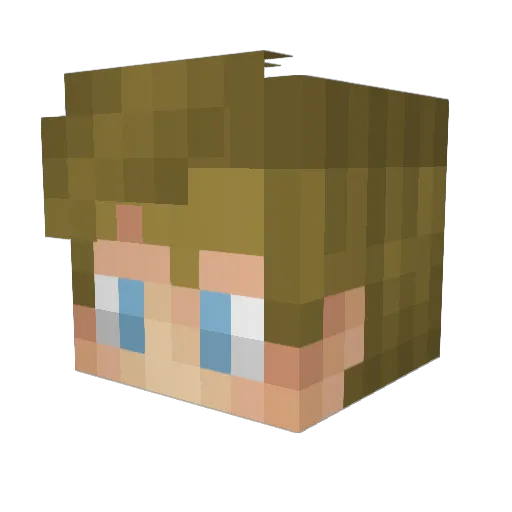 AIRBUNNY Minecraft avatar head, 3D render