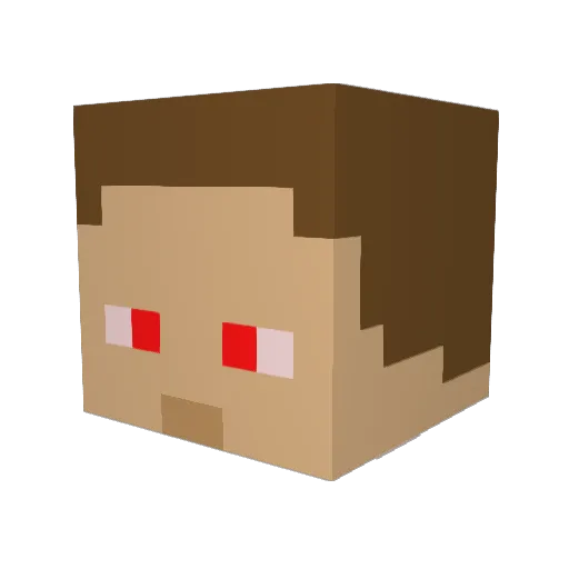 AIR_manglebrain_ Minecraft avatar head, 3D render