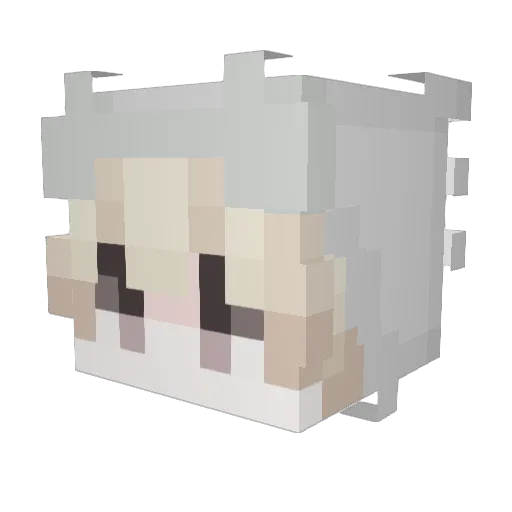 AIUNA_ Minecraft avatar head, 3D render