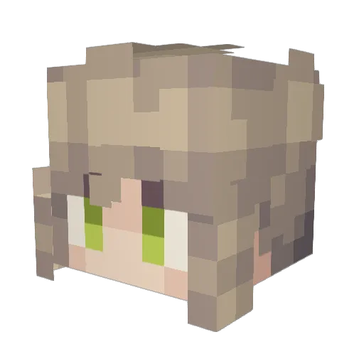 AI_599 Minecraft avatar head, 3D render