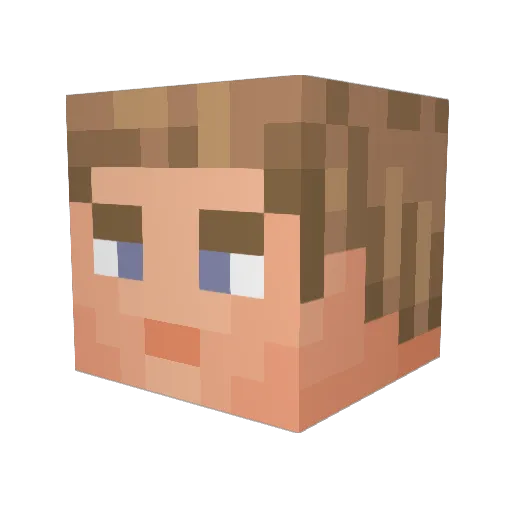 AI_Agent Minecraft avatar head, 3D render