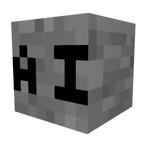 AI_maru Minecraft avatar head, 3D render