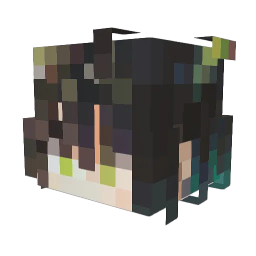 AI_qwq Minecraft avatar head, 3D render