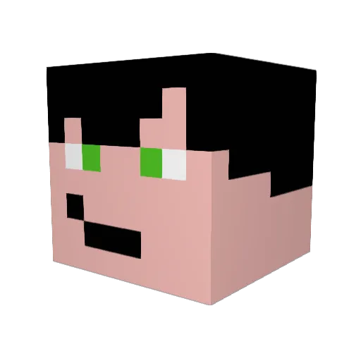 AIexxs Minecraft avatar head, 3D render