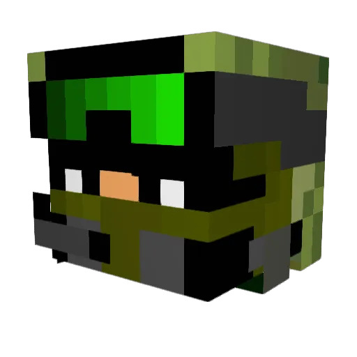 AJ0865 Minecraft avatar head, 3D render