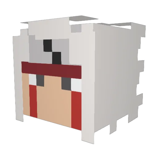 AJ2609 Minecraft avatar head, 3D render