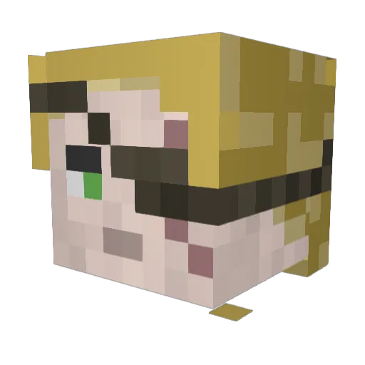 AJC17339 Minecraft avatar head, 3D render