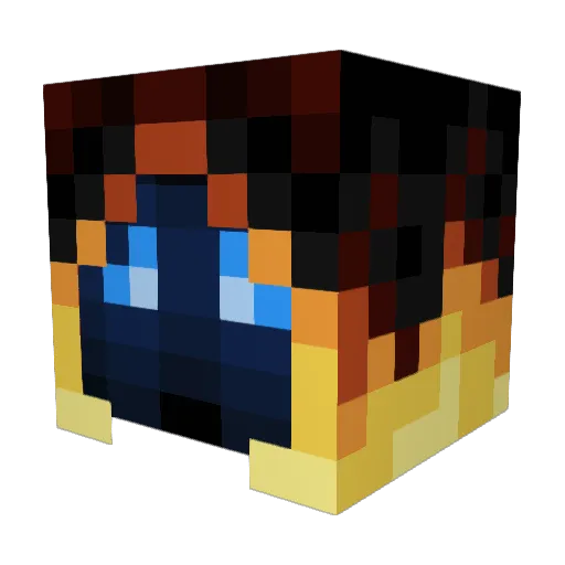 AJCent Minecraft avatar head, 3D render