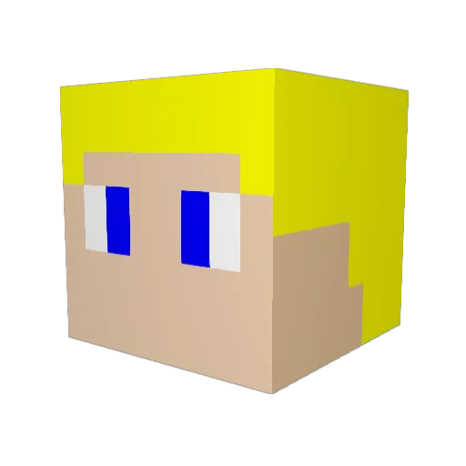 AJDJ1 Minecraft avatar head, 3D render
