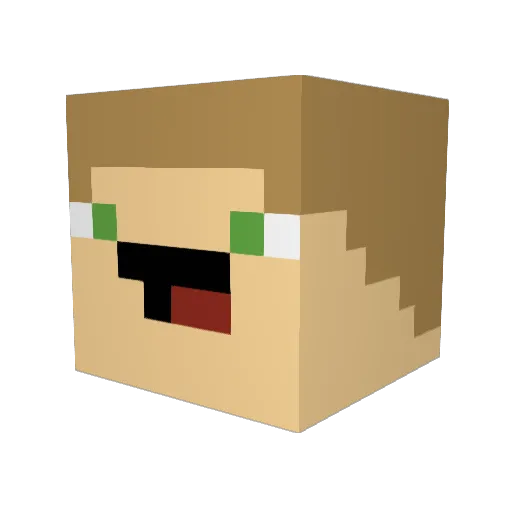 AJEND3R Minecraft avatar head, 3D render