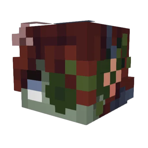 AJG676 Minecraft avatar head, 3D render