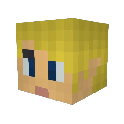 AJGAMILG Minecraft avatar head, 3D render