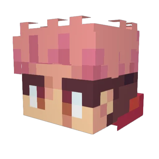 AJGrow Minecraft avatar head, 3D render