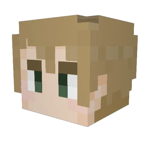 AJINORI3 Minecraft avatar head, 3D render