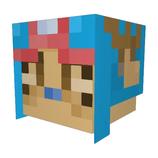 AJLBomber Minecraft avatar head, 3D render