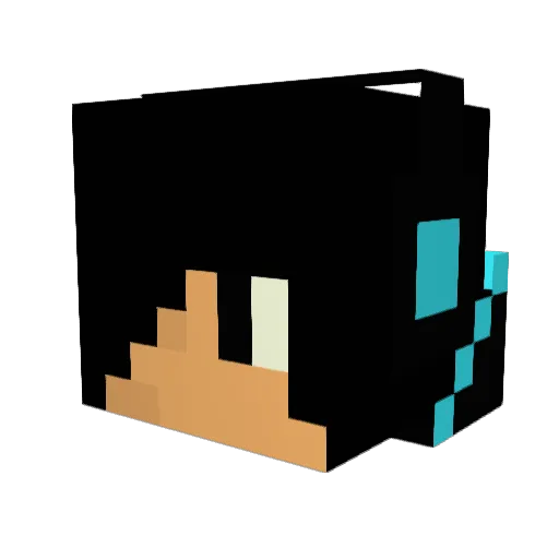 AJMarron Minecraft avatar head, 3D render