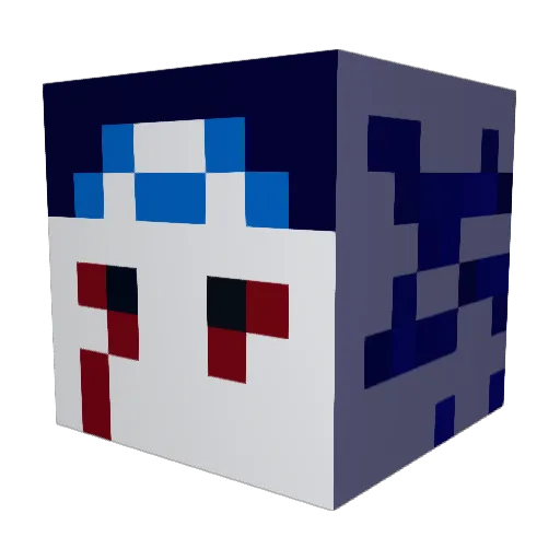 AJZZJA Minecraft avatar head, 3D render
