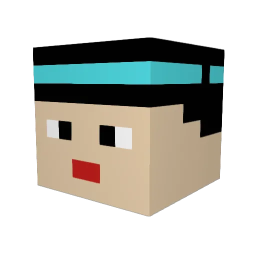AJ_9527 Minecraft avatar head, 3D render