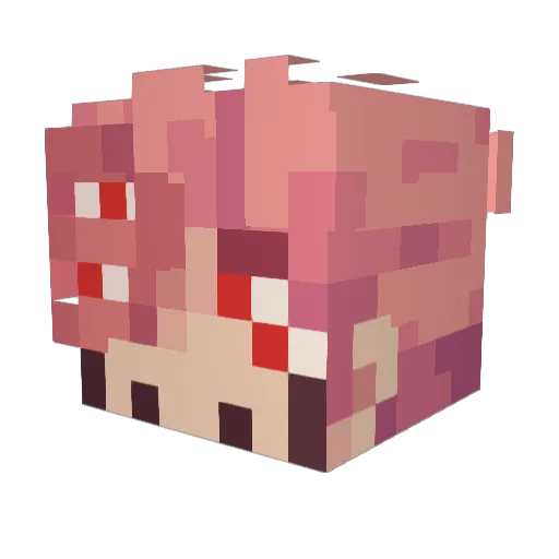 AJ_giga Minecraft avatar head, 3D render
