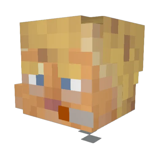 AJgorx Minecraft avatar head, 3D render