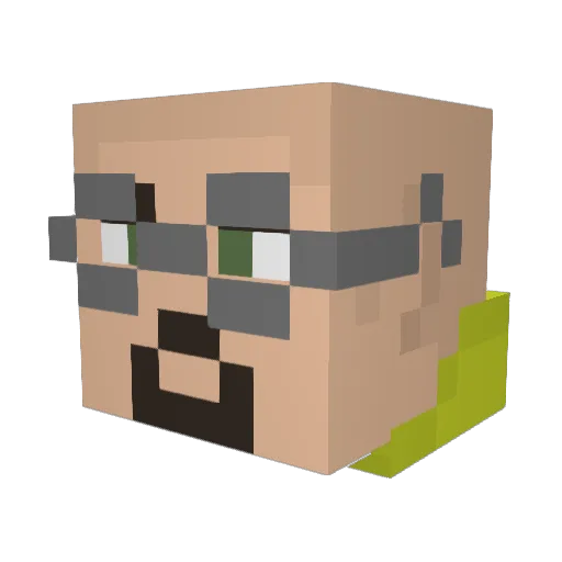 AJollyOldMan Minecraft avatar head, 3D render
