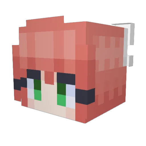 AKAAASHI_ Minecraft avatar head, 3D render