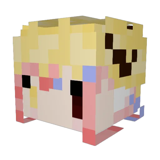 AKDEMIGO Minecraft avatar head, 3D render