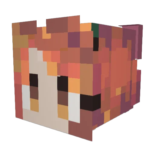 AKO142 Minecraft avatar head, 3D render