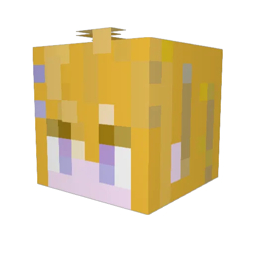 AKSTT Minecraft avatar head, 3D render