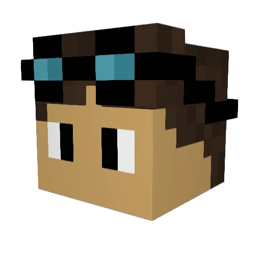 AK_Block Minecraft avatar head, 3D render