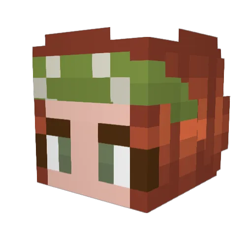 AKanaJ Minecraft avatar head, 3D render