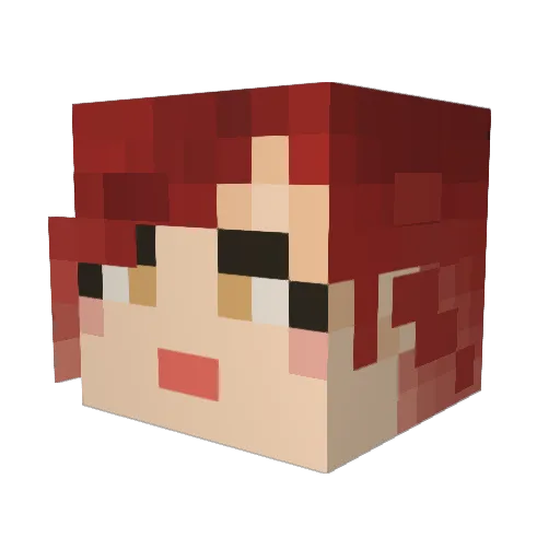AKeepon Minecraft avatar head, 3D render