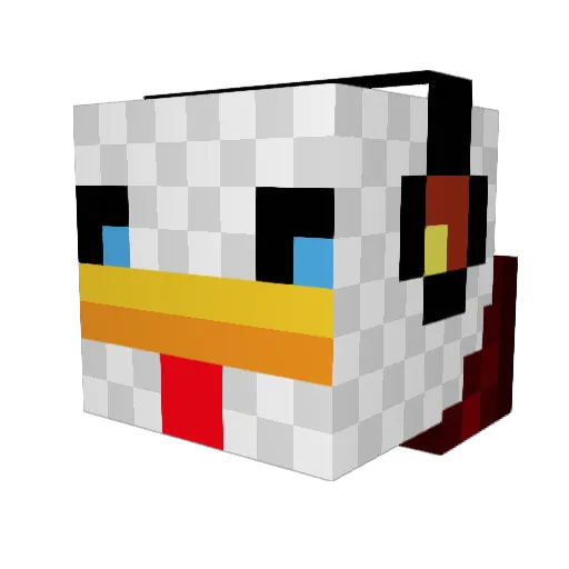 AKinkyDuck Minecraft avatar head, 3D render