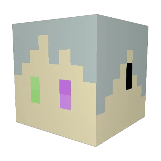 AKouichi Minecraft avatar head, 3D render