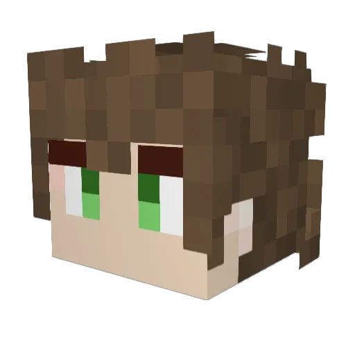 AL17_ Minecraft avatar head, 3D render