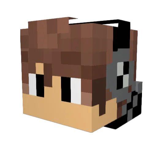 AL4M_1 Minecraft avatar head, 3D render