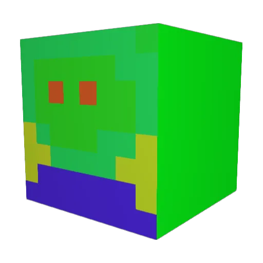 ALB2 Minecraft avatar head, 3D render