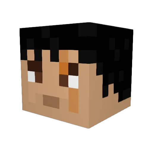 ALBA007 Minecraft avatar head, 3D render