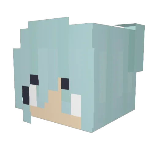 ALCOLOH Minecraft avatar head, 3D render
