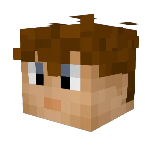 ALEKYC Minecraft avatar head, 3D render