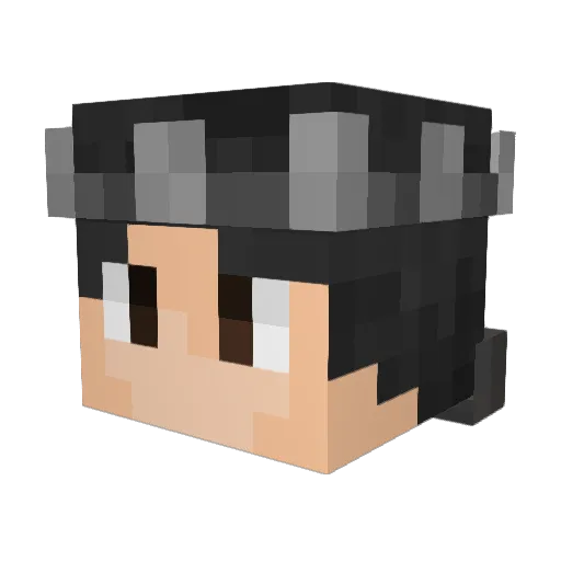 ALEQI Minecraft avatar head, 3D render