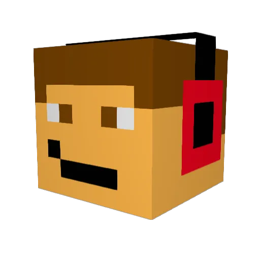 ALEXAUX Minecraft avatar head, 3D render