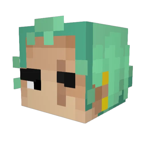 ALFA_16 Minecraft avatar head, 3D render