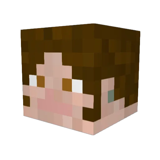ALICE_LIN98 Minecraft avatar head, 3D render