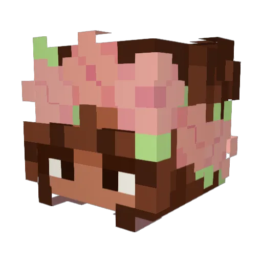 ALICIA64 Minecraft avatar head, 3D render